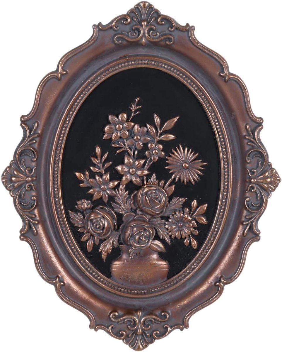 wandsculptuur, uniek antiek pediment, galerij muurkunst handgeschilderde wanddecoratie esthetische kamer decor, goud en koper muurbeeld ornament decor galerij voor keuken slaapkamer woonkamer