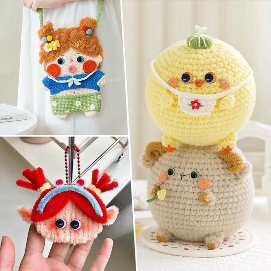 20 Stuks Glinsterende Veiligheidsoogjes voor Amigurumi 12mm/18mm/30mm - Glitter 3D Kunststof Ogen met Onderlegplaatje voor Gehaakte Dieren, Poppen, Knuffels, Teddyberen en DIY Knutselprojecten — afbeelding 4