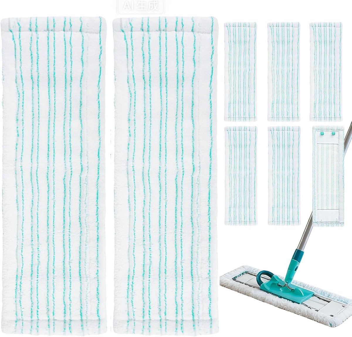 8 stuks vervangende dweilhoezen voor Leifheit Profi XL Micro Duo/Profi XL Cotton Plus, microvezel dweilhoezen voor alle vloeren, vervangonderdelen voor vloerdweil