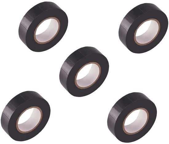 Isolatietape voor elektrische isolatie, zwart, 5 stuks, zelfklevende afdichtingstape, 19 mm x 10 m, elektrische isolatietape, waterdicht — afbeelding 3