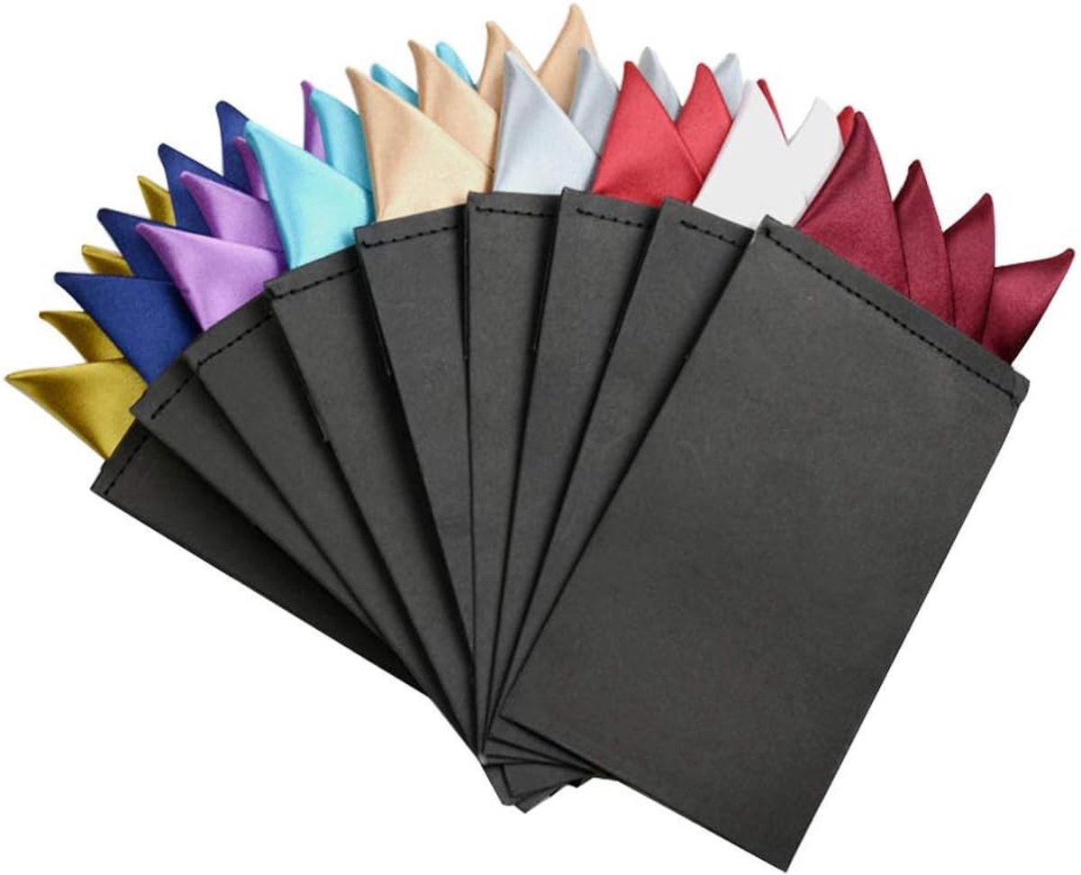 9 Stks Mannen Voorgevouwen Pocket Vierkanten Op Kaart Mannelijke Polyester Pak Zakdoek