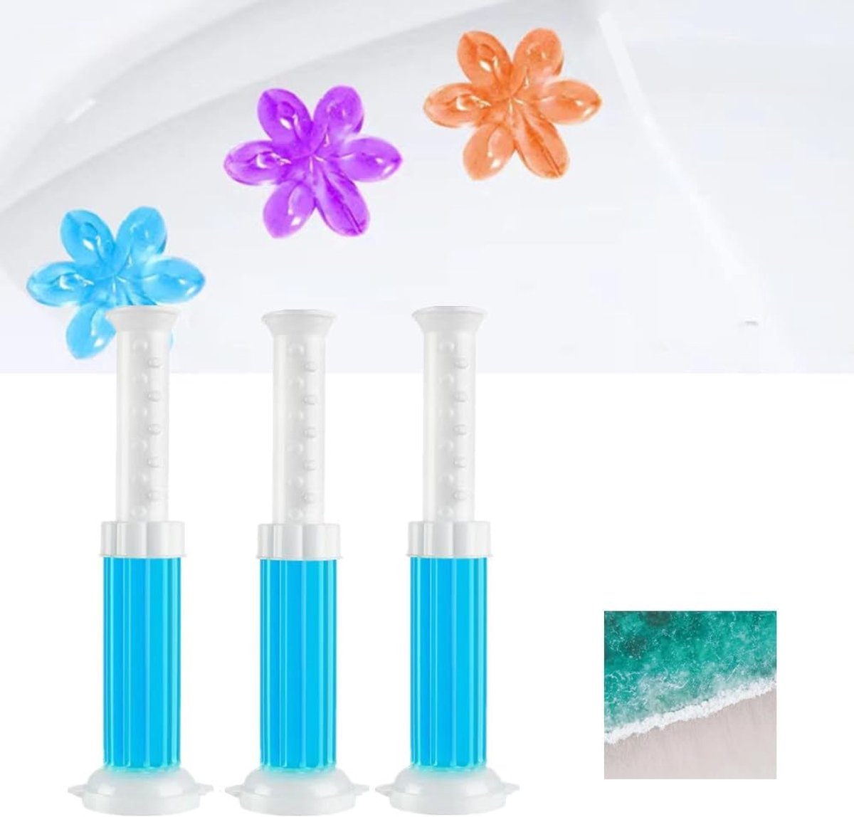 Gelstempel voor toiletten, 3/36 stuks, wc-navulverpakking, met dispenser en gel, houdt anderhalve maand