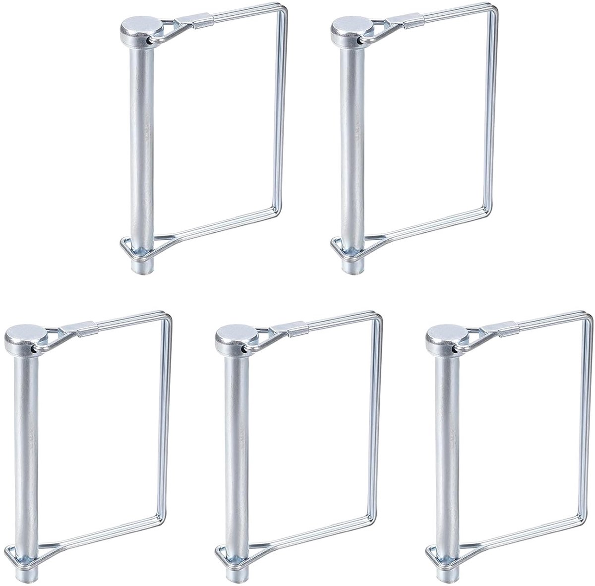 8 mm x 85 mm (DxL), bouten voor het vergrendelen van de as, 5 stuks, goed voor landbouwaanhangers, gazon, koppeling voor aanhanger, vierkant koolstofstaal, zilvertint
