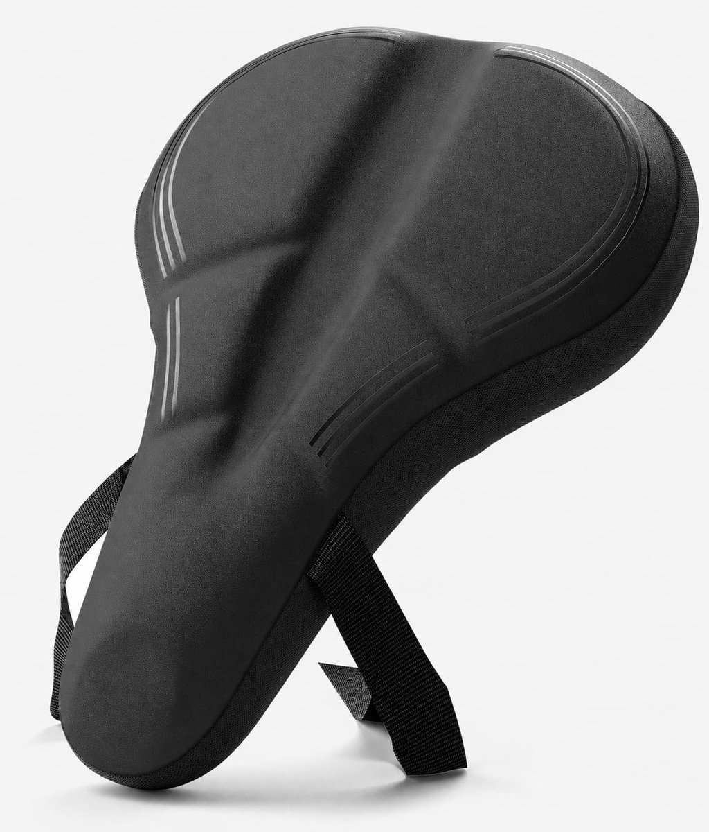 Fietszadelhoes van traagschuim, ergonomisch met ontladingskanaal, antislip zadelhoes voor dames en heren, zwart