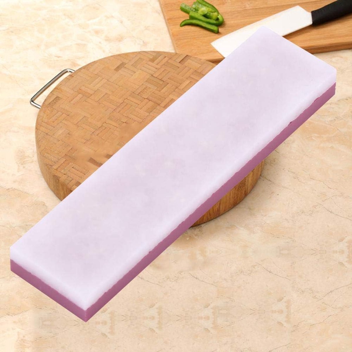 3000/10000 Wetsteen 2-IN-1 Slijpdemper Graancombinatie Polijsten Watersteen Mes Grinder Slijpsteen voor Messen Grit Keukengereedschap Snijgereedschap voor buitenshuis (wit)