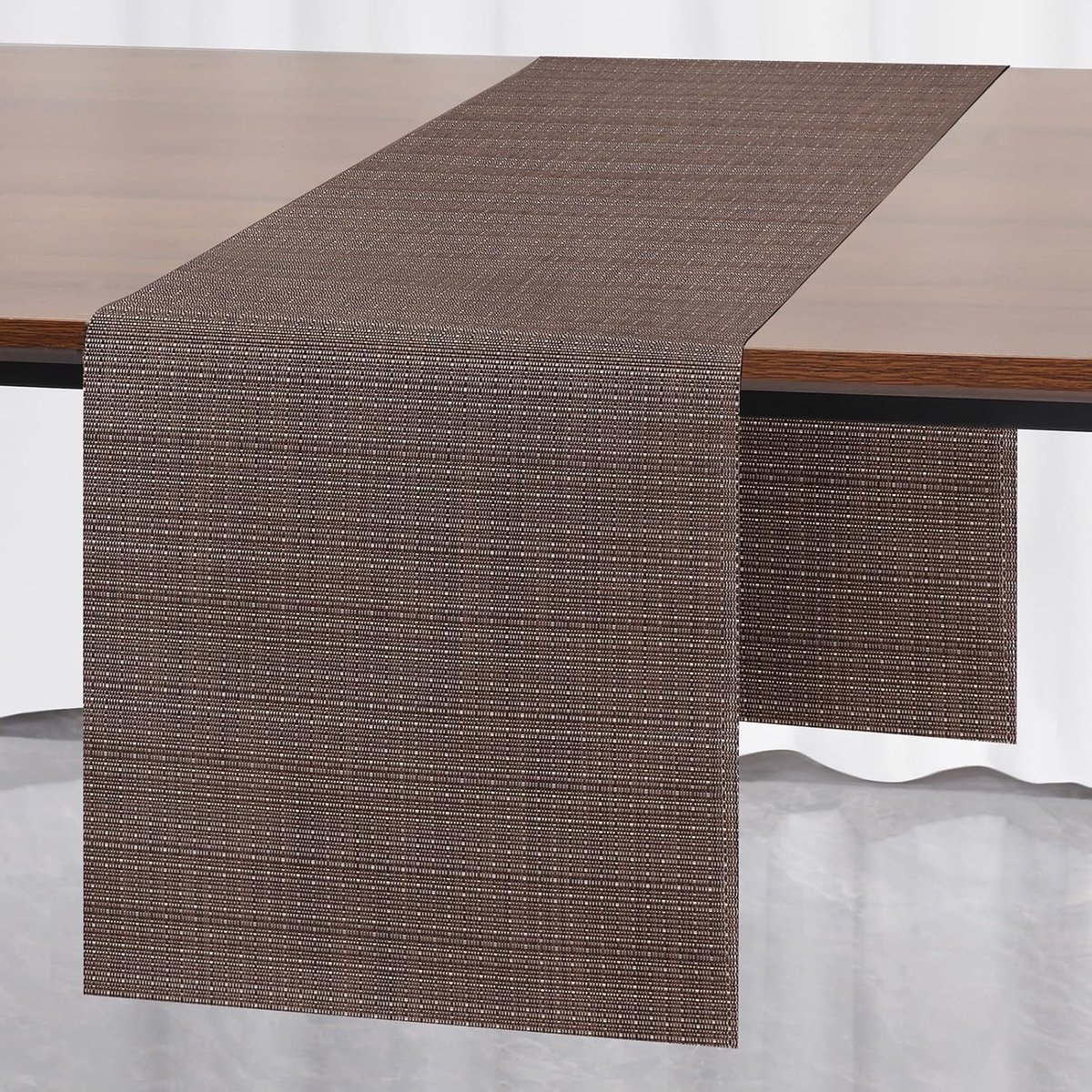 JUN Wasbare Tafelloper op Rol Tafeldecoratie voor Eettafel Vinyl | Geschikt voor Verjaardag Bruiloft Feest Thuis Buiten en Restaurant (Bruin 40 X 240 cm)