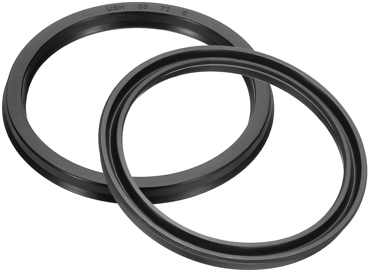 Olieafdichting 63 x 73 x 6 mm, 2 stuks lipafdichtingen, nitrilrubberen afdekking, radiaalasschijf, afdichting voor cilinder, automobielmotor, afvoerschroef, zwart