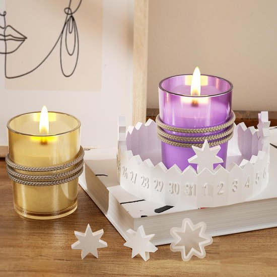 Adventskalender, siliconenvormen gietvormen Kerstmis Adventskrans, gietvorm Adventskrans, kaarsvorm gipsvormen voor DIY kaarsen Adventskalender — afbeelding 4