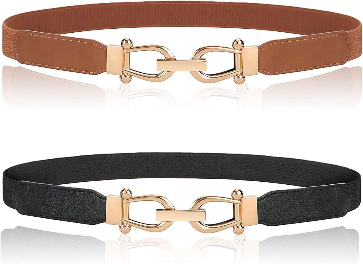 Riemen Zonder Gesp, 2 Stuks Riemen Zonder Gesp Dames & Riemen Rekbare Riemen Dames, Elastische Riem Verstelbaar Voor Jurken En Jeans