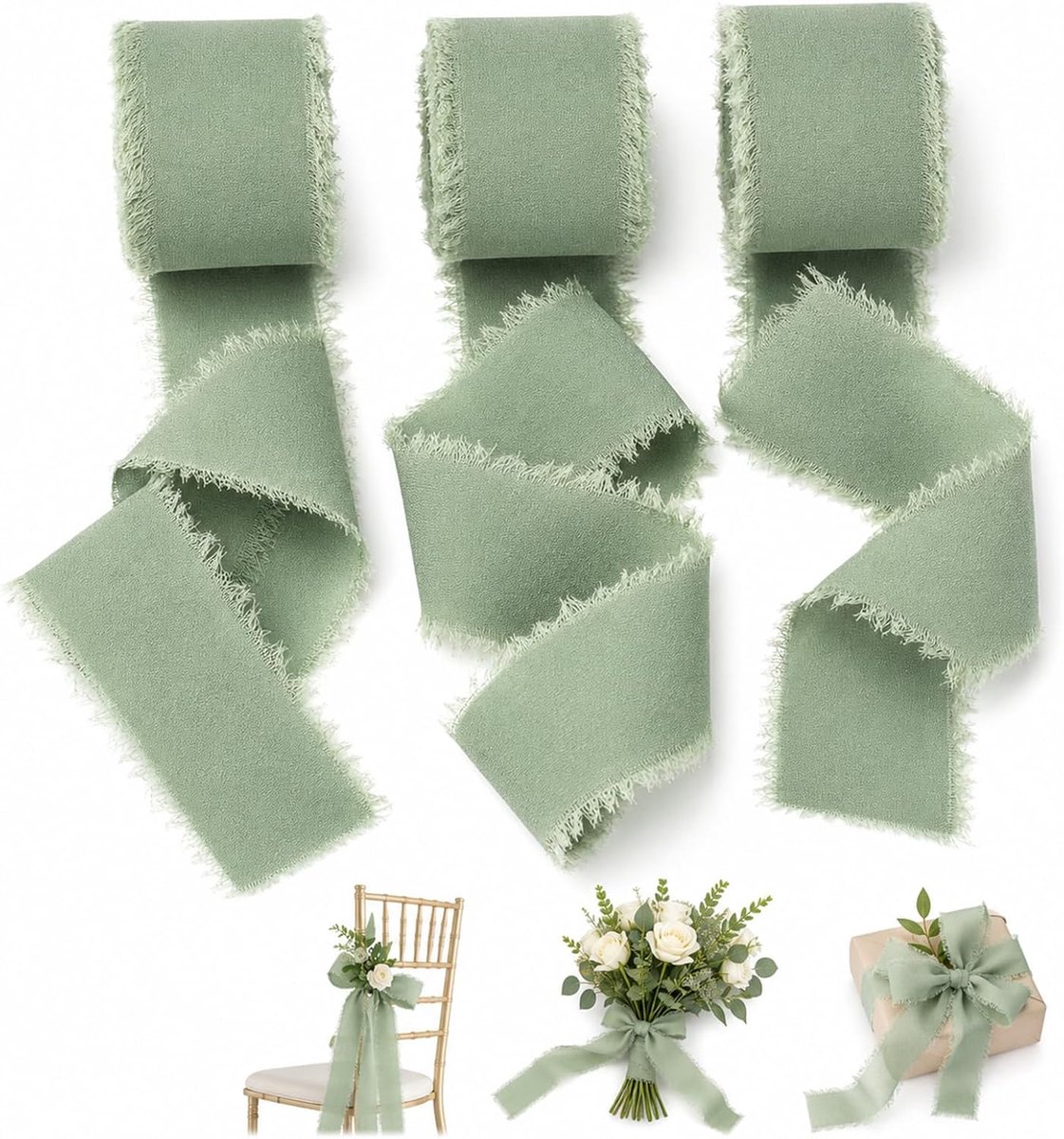 tule lint, set van 15 m, groen ballonlint, bast voor snoep, groen lint voor cadeauzakjes en boeketten