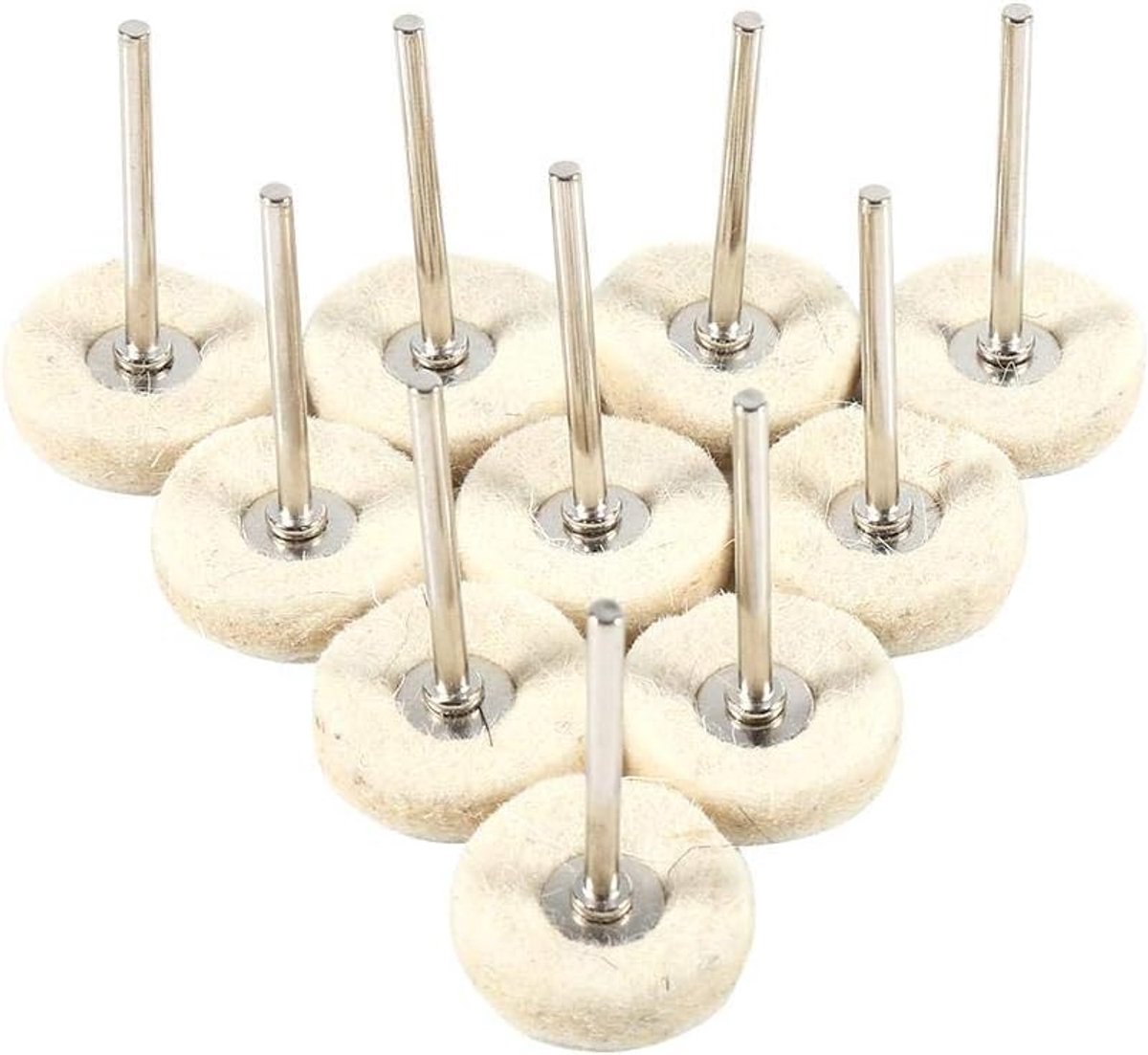10 stuks 25 mm wolvilt polijsten boor slijpschijf kwast met handvat voor draaigereedschap, accessoires lak polijsten