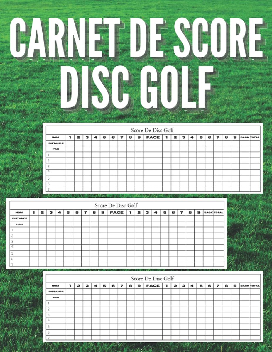 Carnet de Score Disc Golf: 100 grandes feuilles de pointage | Journal de bord de disc golf | Livre de gardien de score de disc golf.