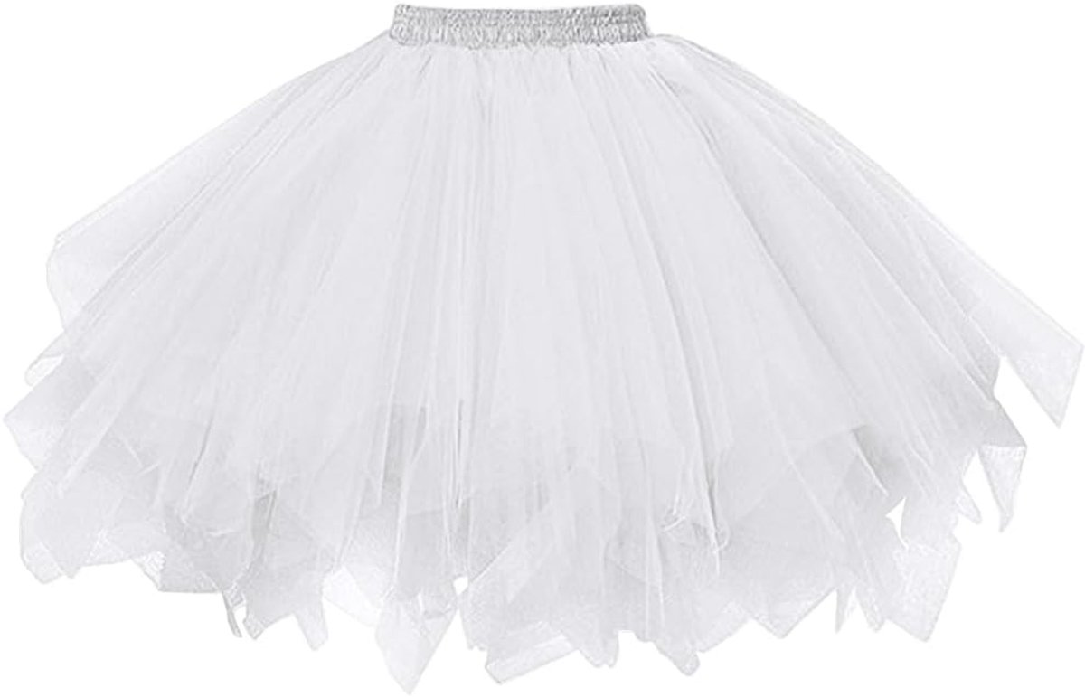 Tutu voor dames, klassieke rok, ballet, petticoat, onderrok, ballet, meisjes, tutu, rok, tule met boog, jaren '70, ballet, elastische dansrok, dansjurk, baljurk, korte rok, feestkostuum, dansen