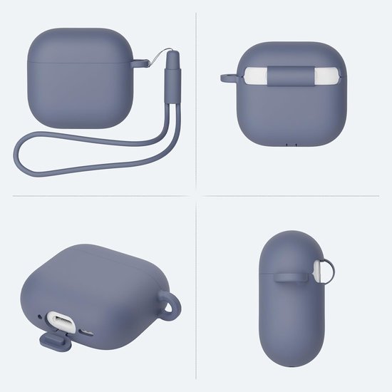 Hoes Compatibel met AirPods 4th Generation hoes (2024) met reinigingsset, Beschermend Siliconen hoesje voor Airpods 4, LED vooraan zichtbaar (Lavendel) — afbeelding 4