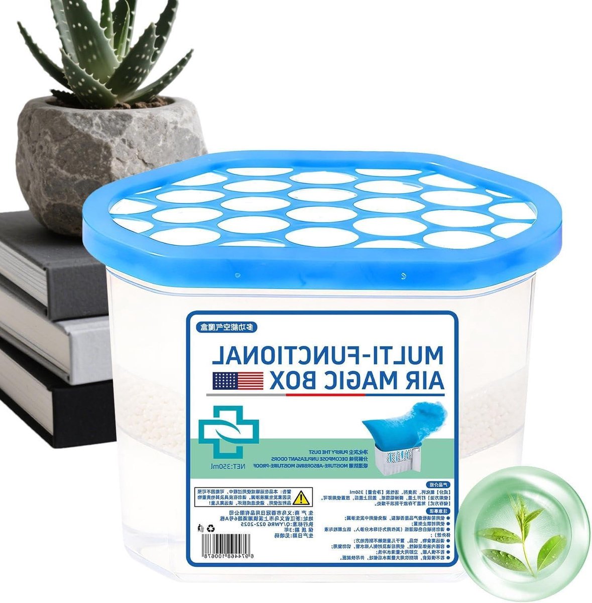 Luchtreiniging Stofverwijdering Box - Luchtverfrisser Ontgeurder - Binnenhuis Verbeteren - Automatische Stofopvang - 350 ml - Wit