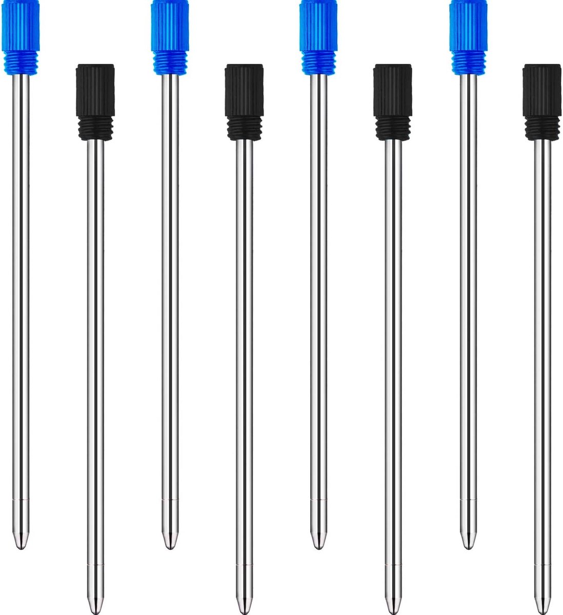24 stuks balpen navullingen voor diamant kristal naald pennen, 2,75 inch (zwarte en blauwe inkt)