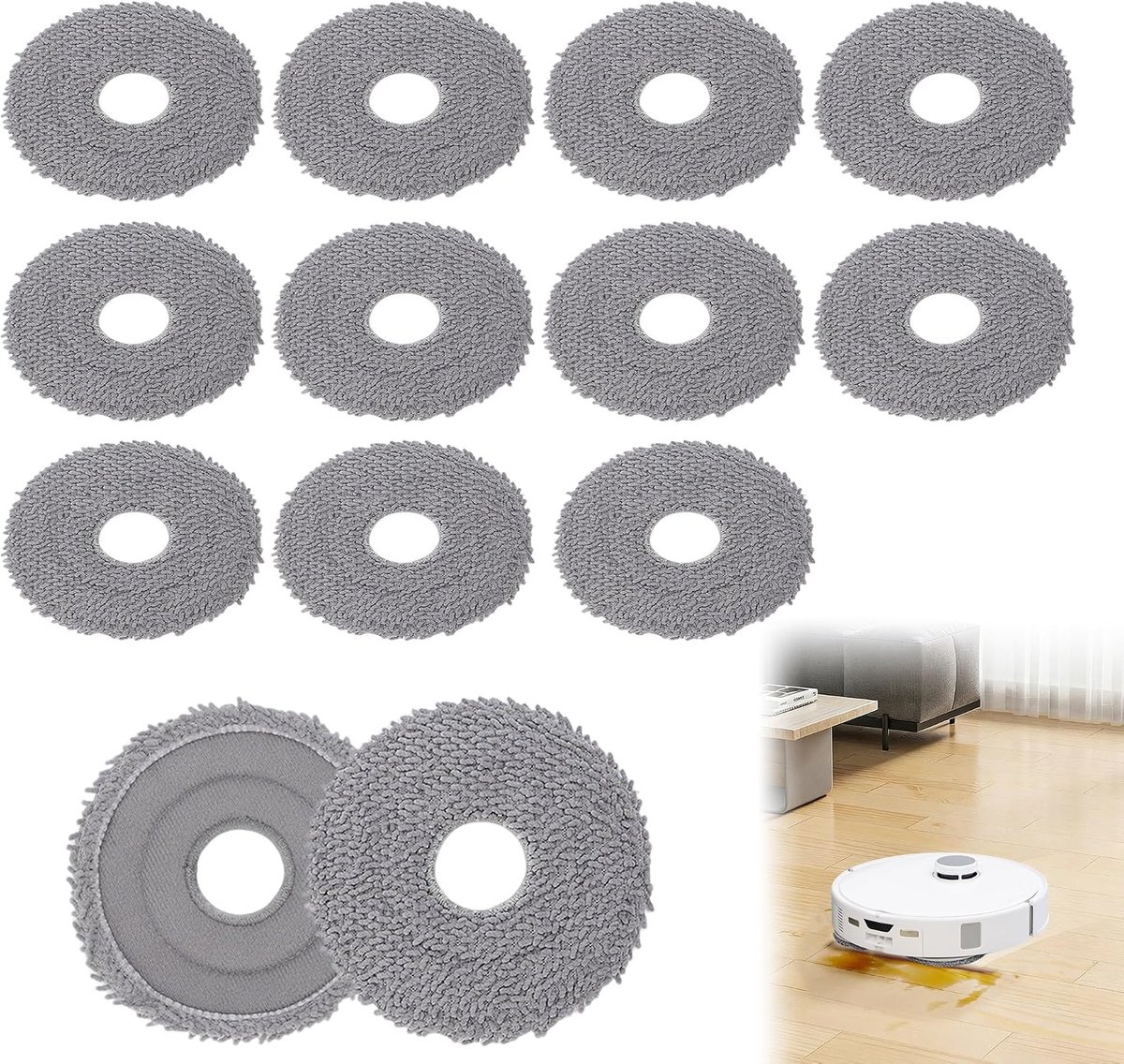 Reserveonderdelen voor Roborock Q Revo | Compatibel met Qrevo MaxV/Qrevo Master/Qrevo Slim/Qrevo Pro/Qrevo S/Qrevo Curv/QV 35S/QV 35A, herbruikbaar en wasbaar