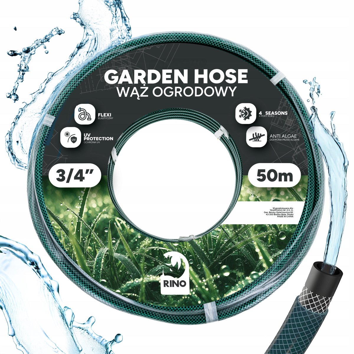 Rino Garden Tuinslang 3/4" 50m - Sterk, Flexibel, 23 Bar