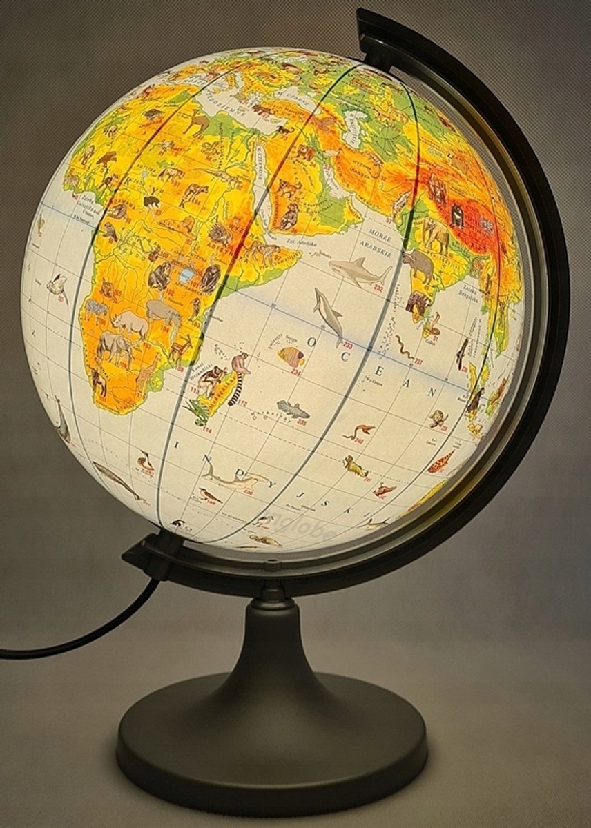 Gevisualiseerde zoölogische Wereldbol met AR app - 25cm