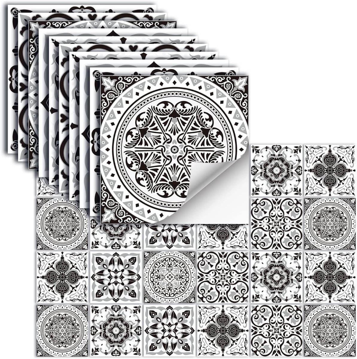Tegelstickers Zelfklevend Vinyl Waterdichte Muurstickers Voor Keuken Badkamer Tegel Muur Open Haard Kast Decoratie Stickers,HZ-40,20x20cm