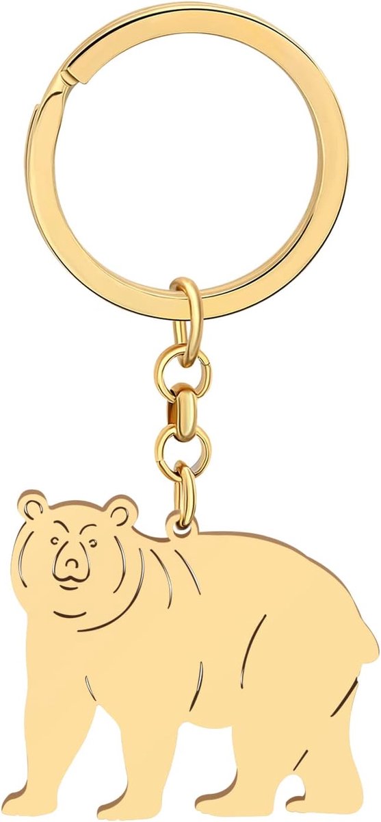 Verzilverd Leuke Beer Sleutelhanger Wilde Ijsbeer Sleutelhanger Voor Vrouwen Charm Bag Purse Auto Accessoire Geschenken