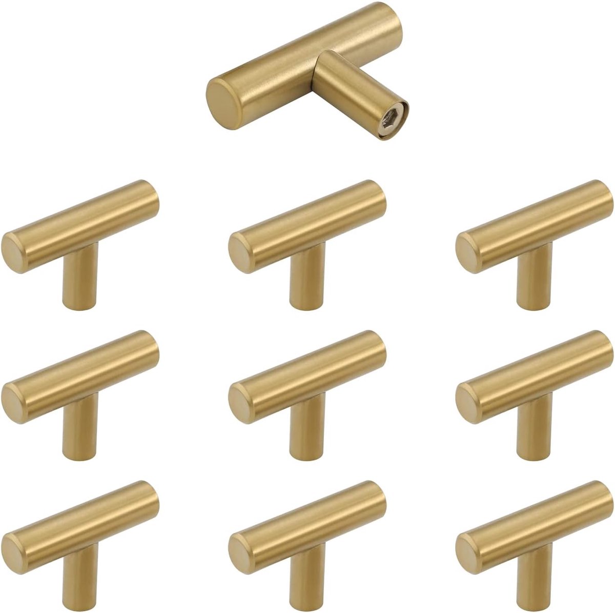 10 stks Gouden handvat kast Deurklink roestvrij staal gat centra deur keukenkast lade handvat pull kast handvat met schroeven
