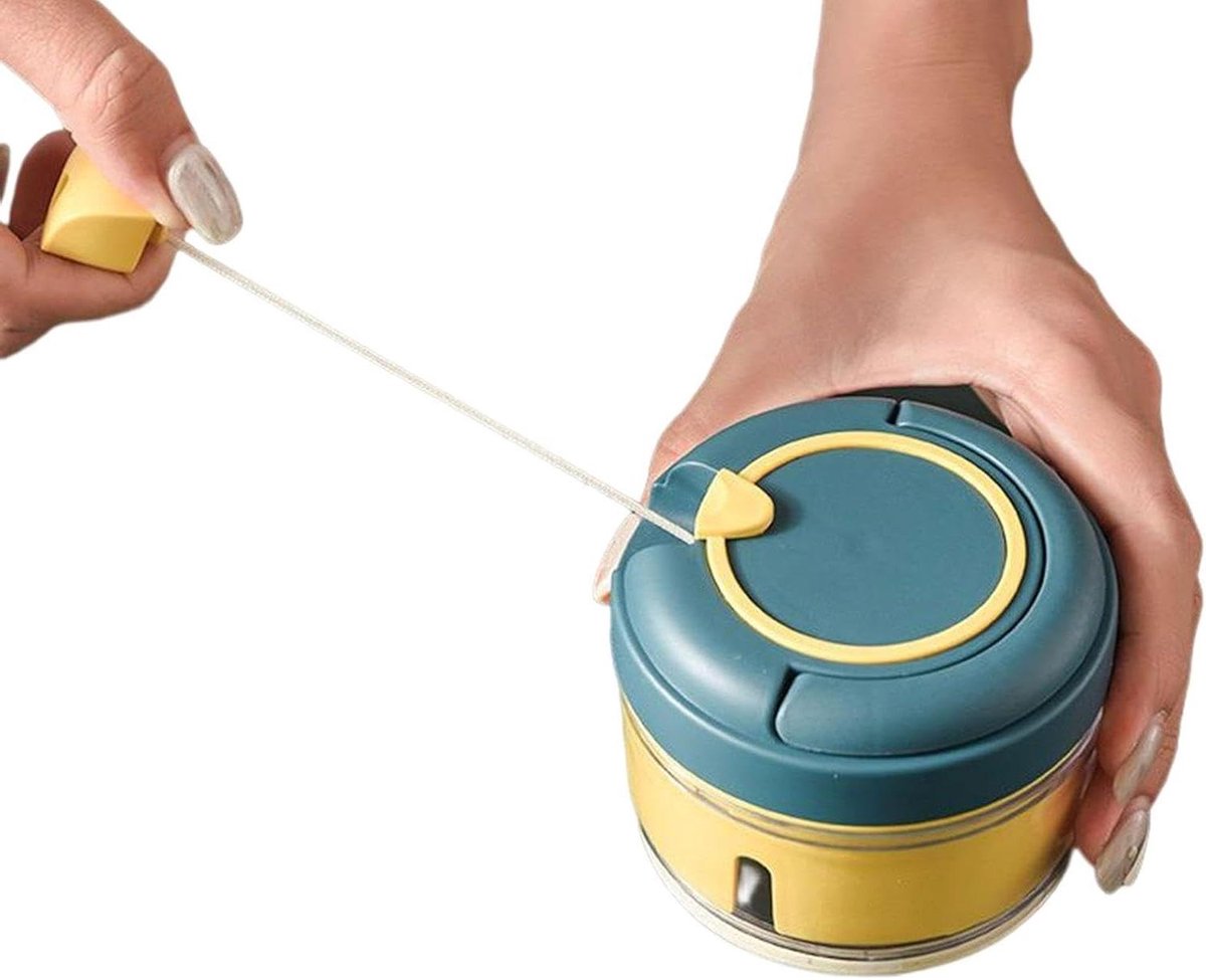 Knoflookhakker Handmatig - Keukenmachine Ui - Ingrediënten Snijden - Dubbele Roestvrijstalen Helikopters - 9x9x7 cm - Wit