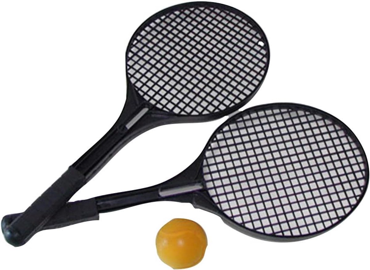 Rackets - TENNIS - Racketspel - 046521A - Zwart - Plastic - 53 cm x 22 cm - Kinder Speelgoed - Buitenspel - Vanaf 3 jaar
