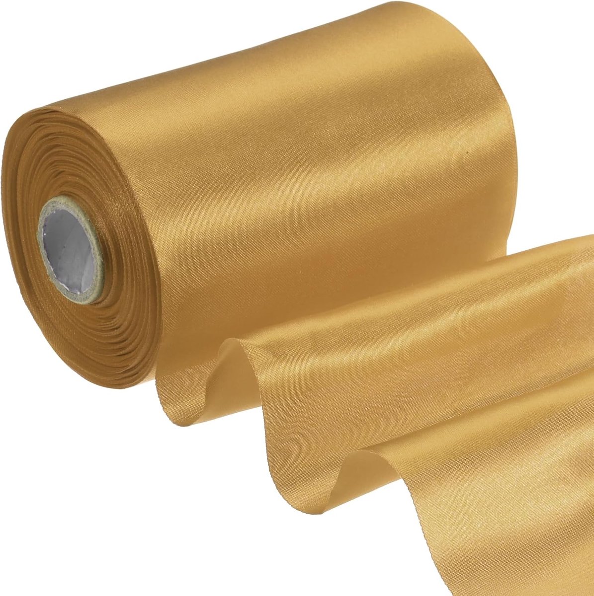 Satijnen lint rol 10 cm x 20 m, geschenkverpakkingslint voor het knippen van ceremonieset, grote opening, autoboog, stoel, doe-het-zelf naaien, handwerk, bruiloftsfeest, decoratie, lichtgoud