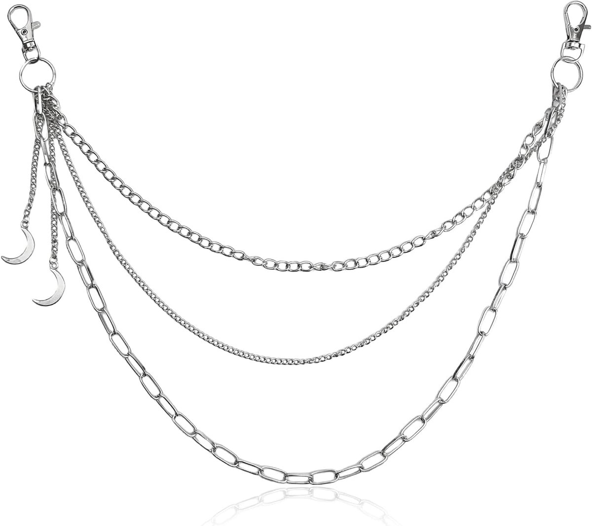 Kettingriem, taillekettingriem, zilveren kettingriem, lichaamskettingsieraden voor vrouwen en meisjes