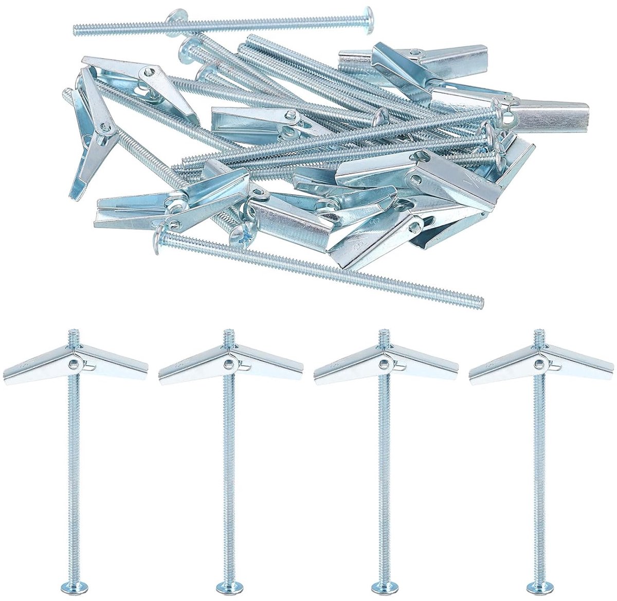 5 stks veer kniehefboom anker 1/8"x3" vlinder mannelijke schroefdraad veer belast holle wand ronde kop knevelschroef