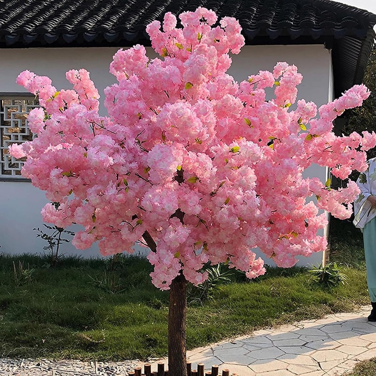 Kunstbomen Kunstmatige perzikbloesembomen, roze planten Kersenbloesembomen Gebruikt voor bruiloftsevenementen Woondecoratie Inwijdingsfeest,1.5X1M