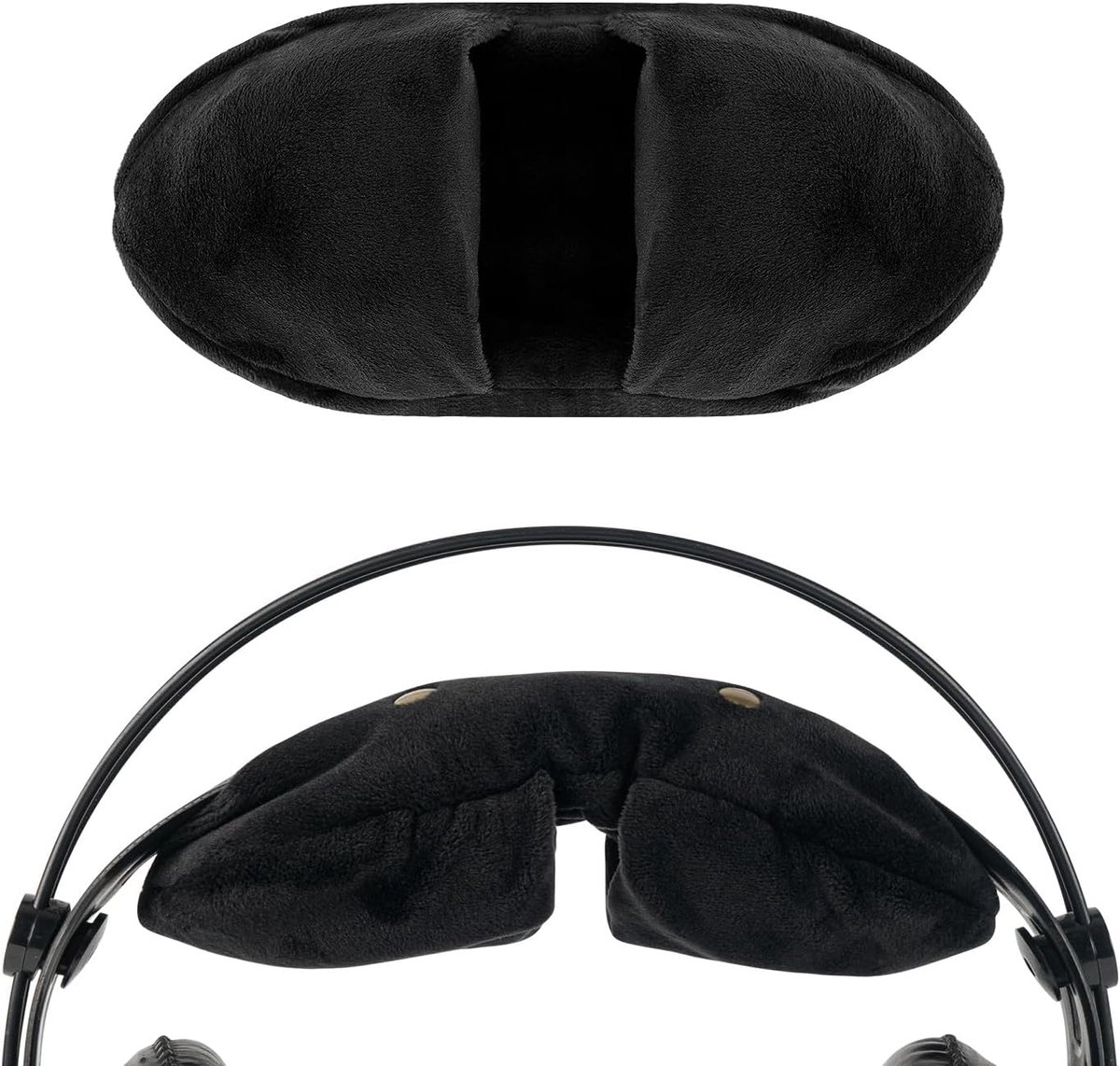 Fluwelen hoofdband compatibel met AKG K701 GRADO R60x, AUNE AR5000, HIFIMAN Arya, Sennheiser Momentum 3, eenvoudige installatie doe-het-zelf zwart
