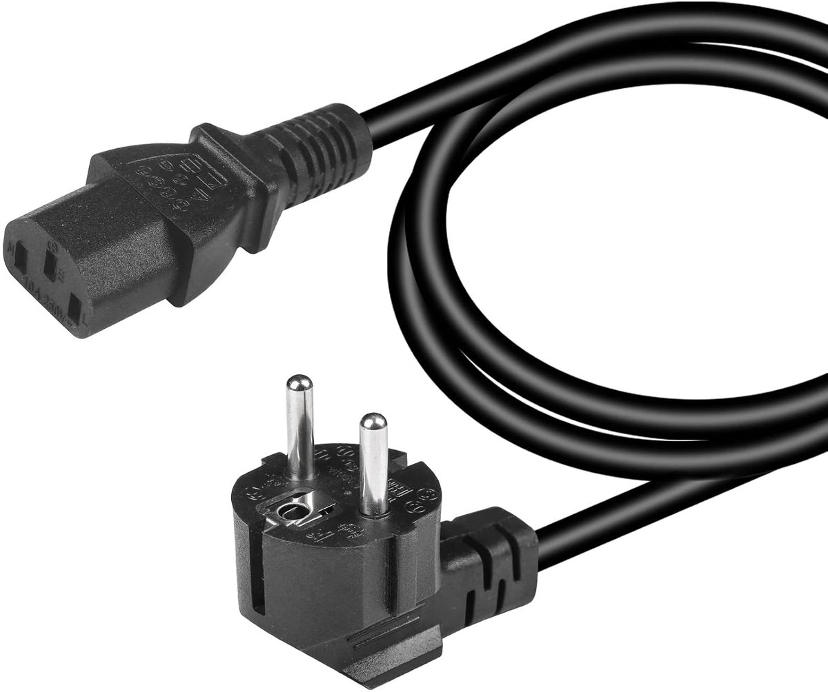 1,5 m netsnoer 3-polig 10 A 250 V kabel AC-stekker, netstekker pc computer stroomkabel standaard netstekker recht, stroomkabel 3-polig power cord powercon stekker kabel voor rijstkoker desktop pc
