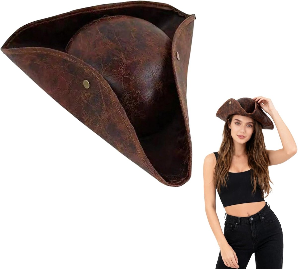 Piratenhoed, middeleeuwse piraat heren, kostuum Halloween dameskostuum, piratenkostuum, accessoires, hoed hoofddeksel mannen voor coplay piratenaccessoires