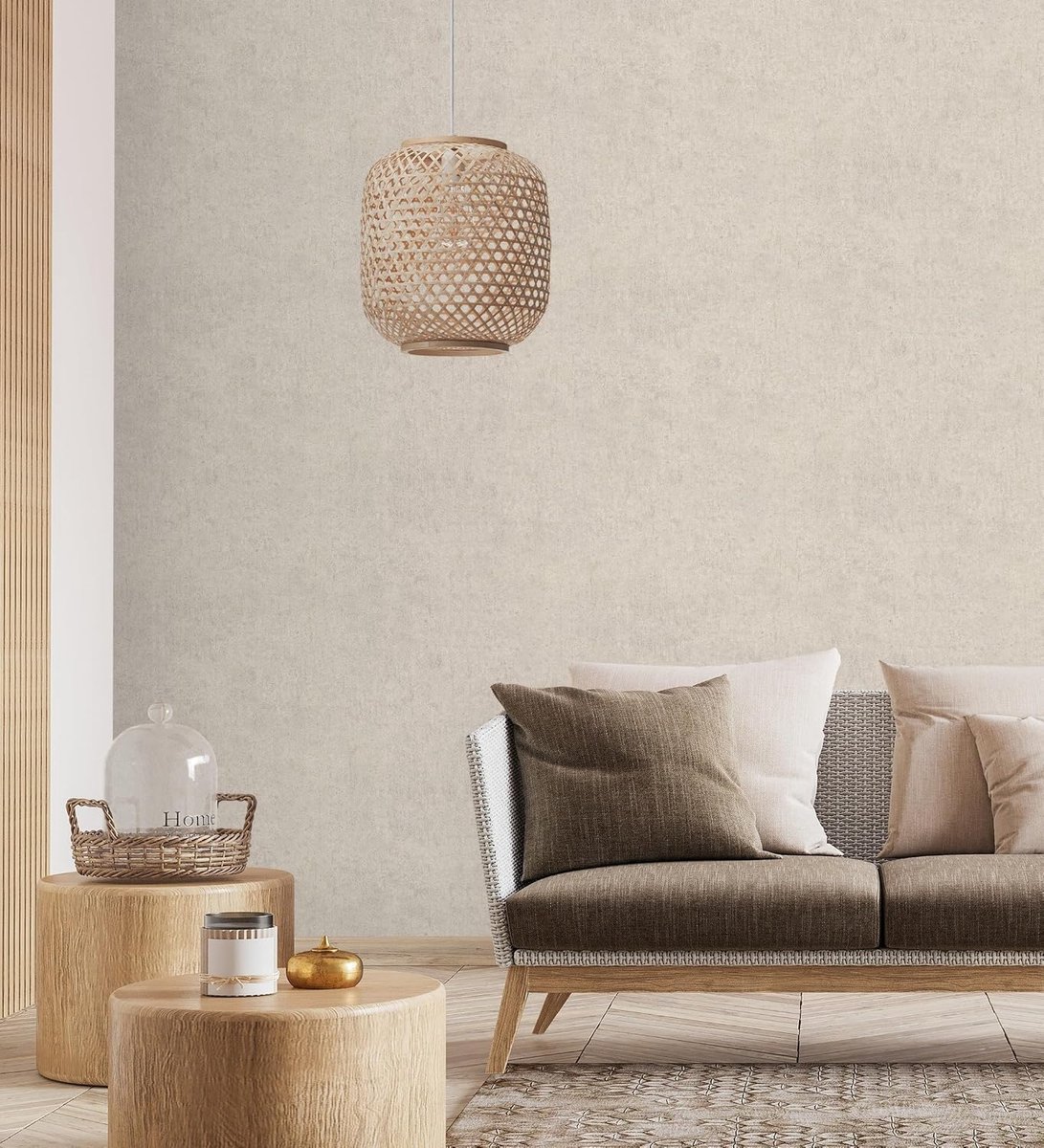 Behang met natuurlijke kleitextuur, voor woonkamer, keuken, badkamer, slaapkamer, hal, 53 x 1005 cm