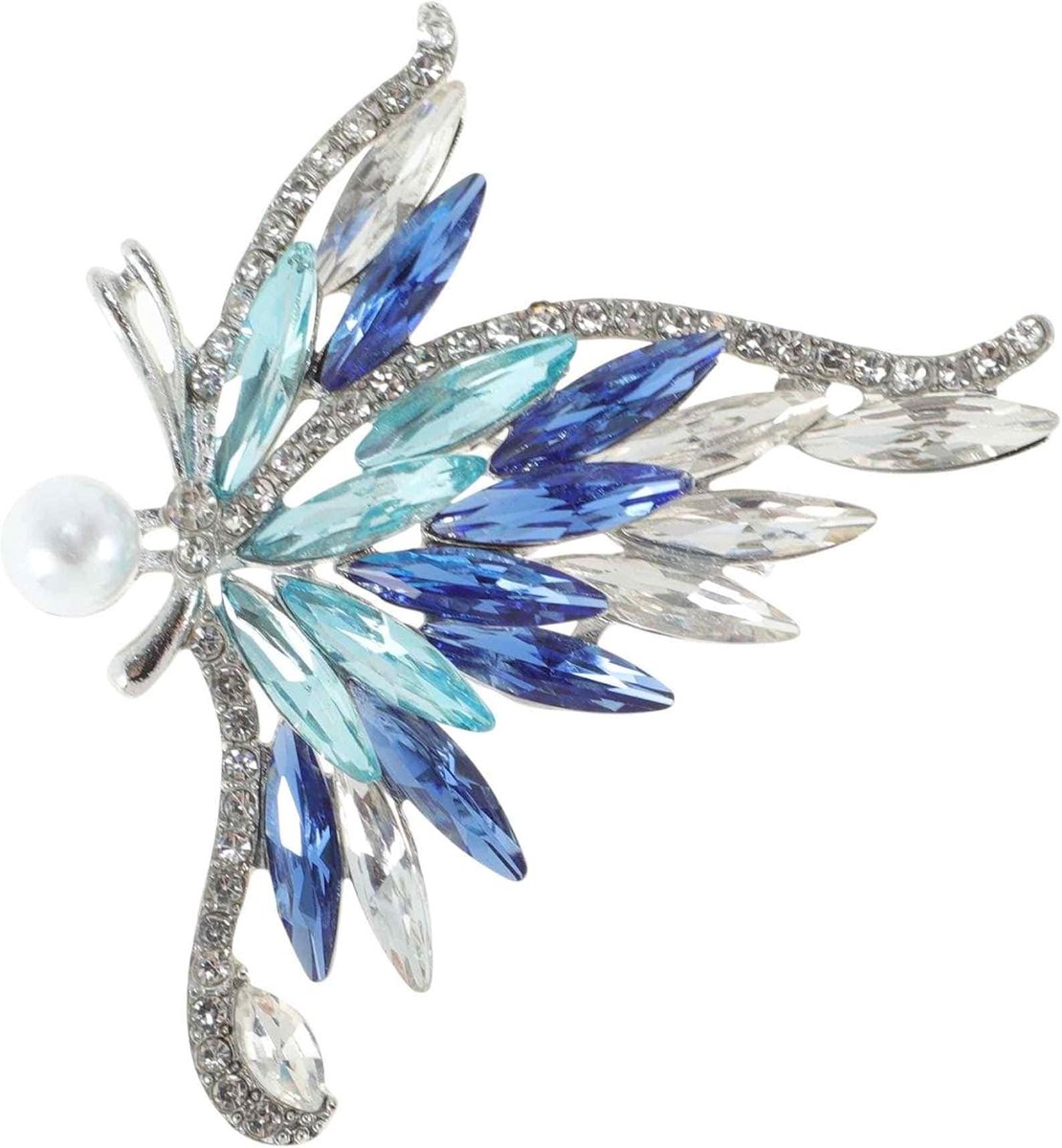 Broche Vintage Elegante Unieke Broche Mode Strass Broche Revers Pin Sieraden Accessoires Geschenken Strass Knoop Blauw Wit