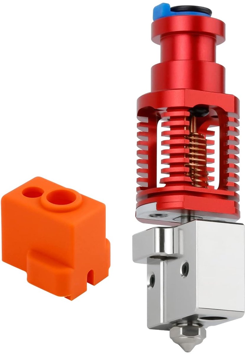 Upgrade tot 500 ℃ Rode Hagedis K1 Vulkaan Alle Metalen Hotend Hoge Stroom Geplateerd Koper Bimetaal Heatbreak Compatibel met Voron 2.4 Prusa I3 MK3S DDB Titan Extruder V6 Hot End 3D Printer