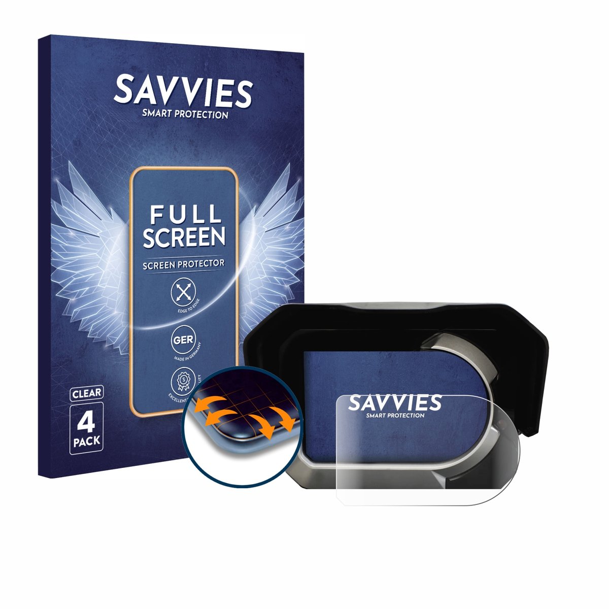Savvies - Screenprotector voor Kymco CV3 - Folie Beschermfolie transparant volledig dekking 4 Stuks