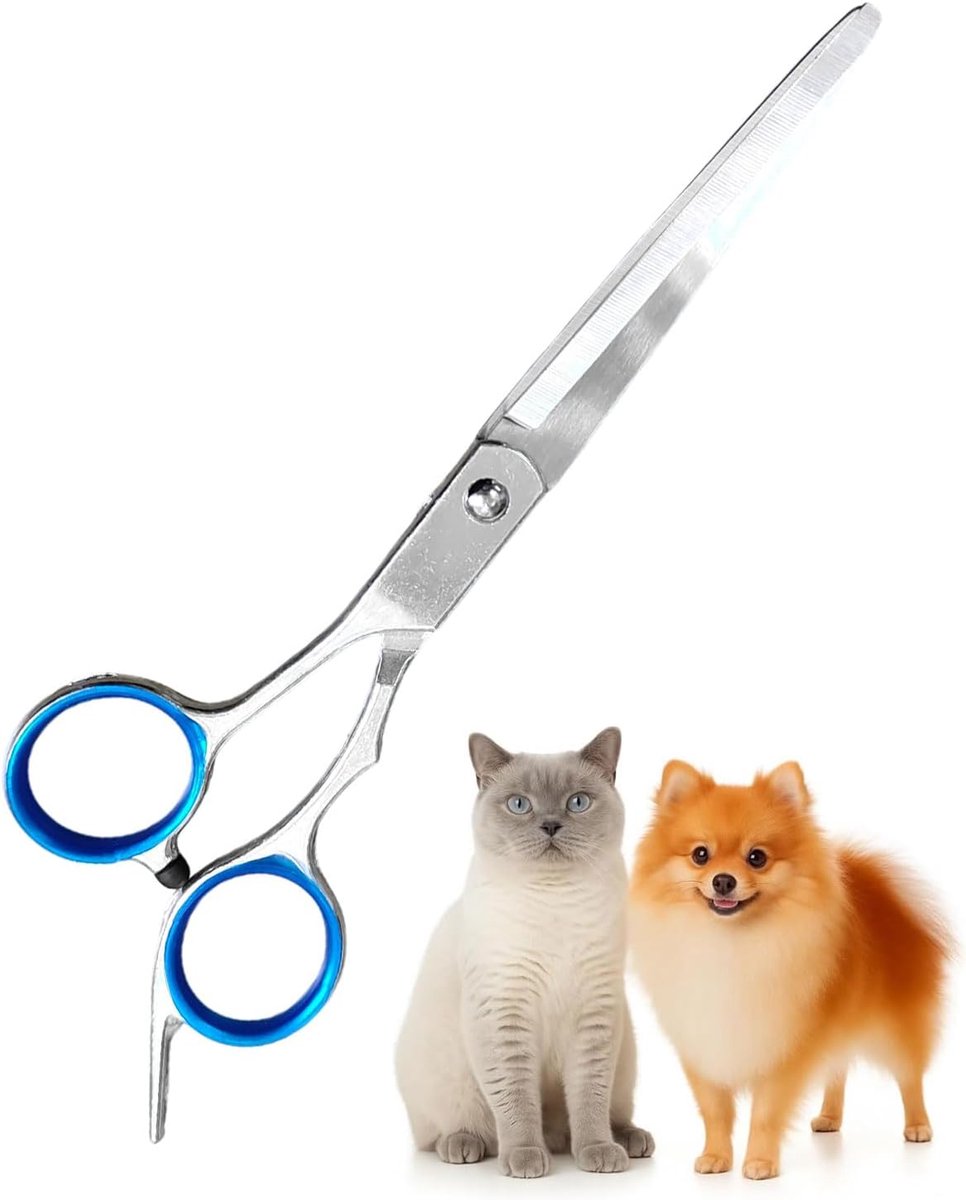 6,7 inch professionele roestvrijstalen hondenschaar, 4CR ronde grooming vacht & pootschaar voor honden en katten, kappersschaar met scheerrand, voor salon en thuis