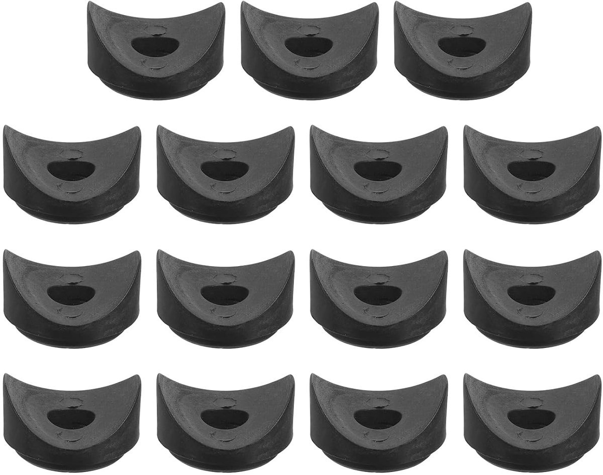 12 stuks kunststof ronde sluitringen, 9 mm x 28 mm x 7 mm zwart, PE concave sluitring, bevestigingselement voor ronde buisbevestiging