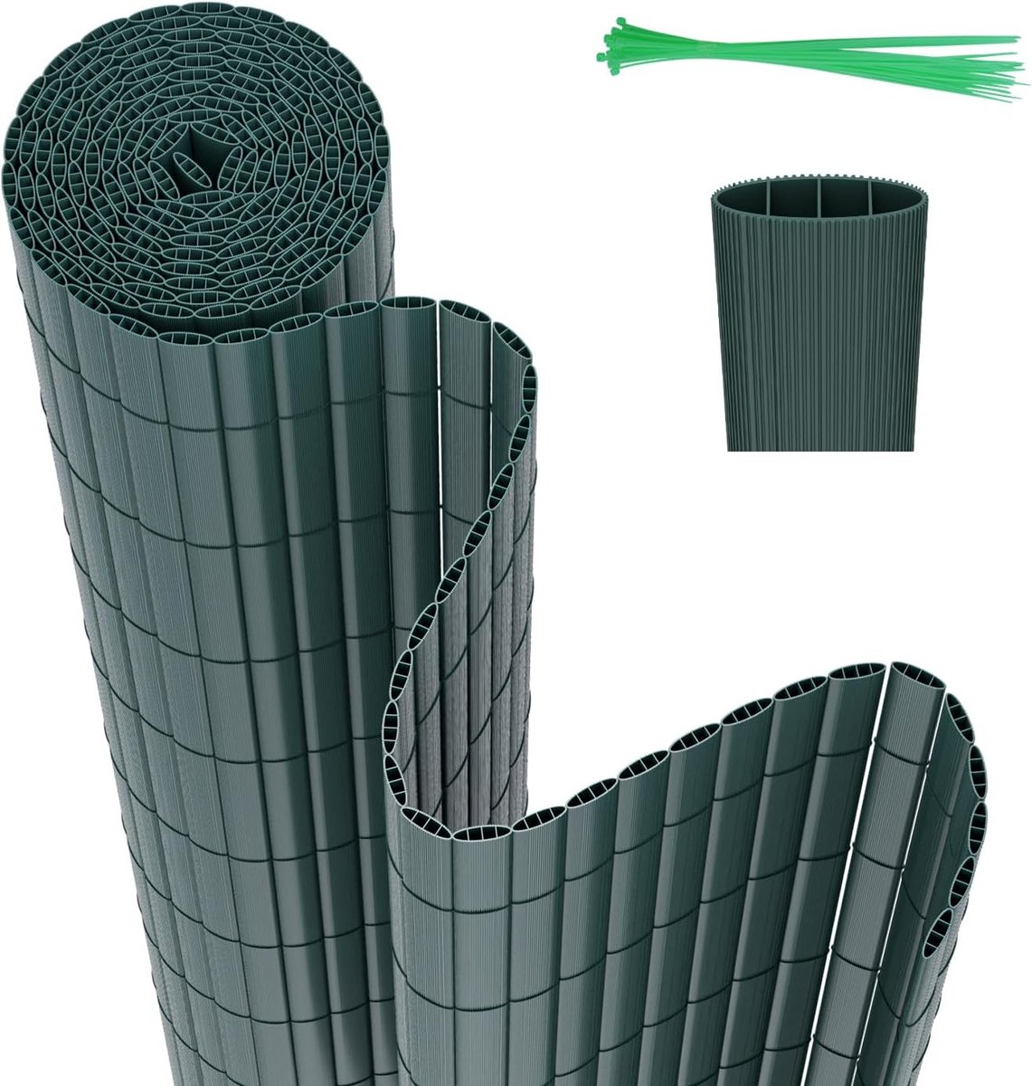 Inkijkbeschermingsmat, 90 x 800 cm, standaard, privacyscherm, drievoudige versterking voor binnen, tuin, balkon, terras, inkijkbescherming met kabelbinders, balkonbekleding, hekscherm
