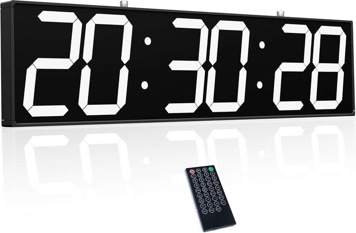 Digitale wandklok 28,5 inch - dubbelzijdig LED - temperatuur en datumweergave - ideaal voor hallen en ziekenhuizen - ShopVlot