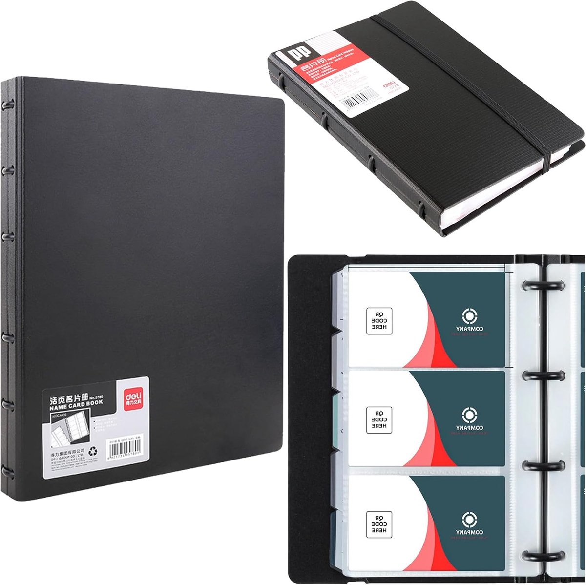 Business Card Binder 180 Kaarten - Waterdicht Zwart - Duurzaam en Milieuvriendelijk - Ideaal voor Organisatie - ShopVlot