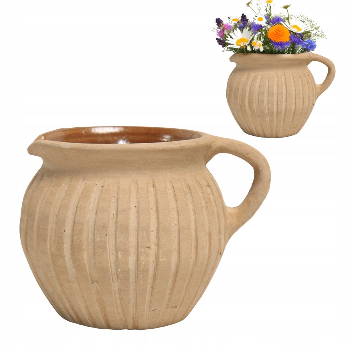 Merloos Terracotta Vaas 15cm - Handgemaakt Natuurlijk Design