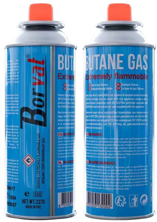 Butaan gas voordeelset 10 stuks 227 gram - gasbus navulling - Gasflessen van Qlima — afbeelding 2