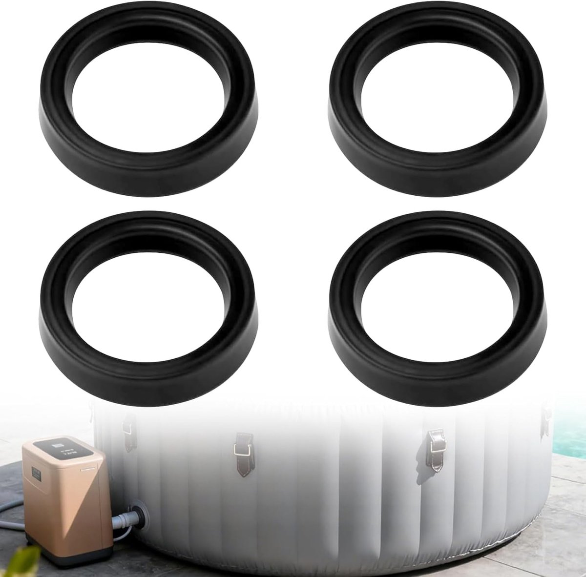 Inlaat- en uitlaatafdichting set - silicone - voorkomt lekken - geschikt voor Simple Spa - ShopVlot
