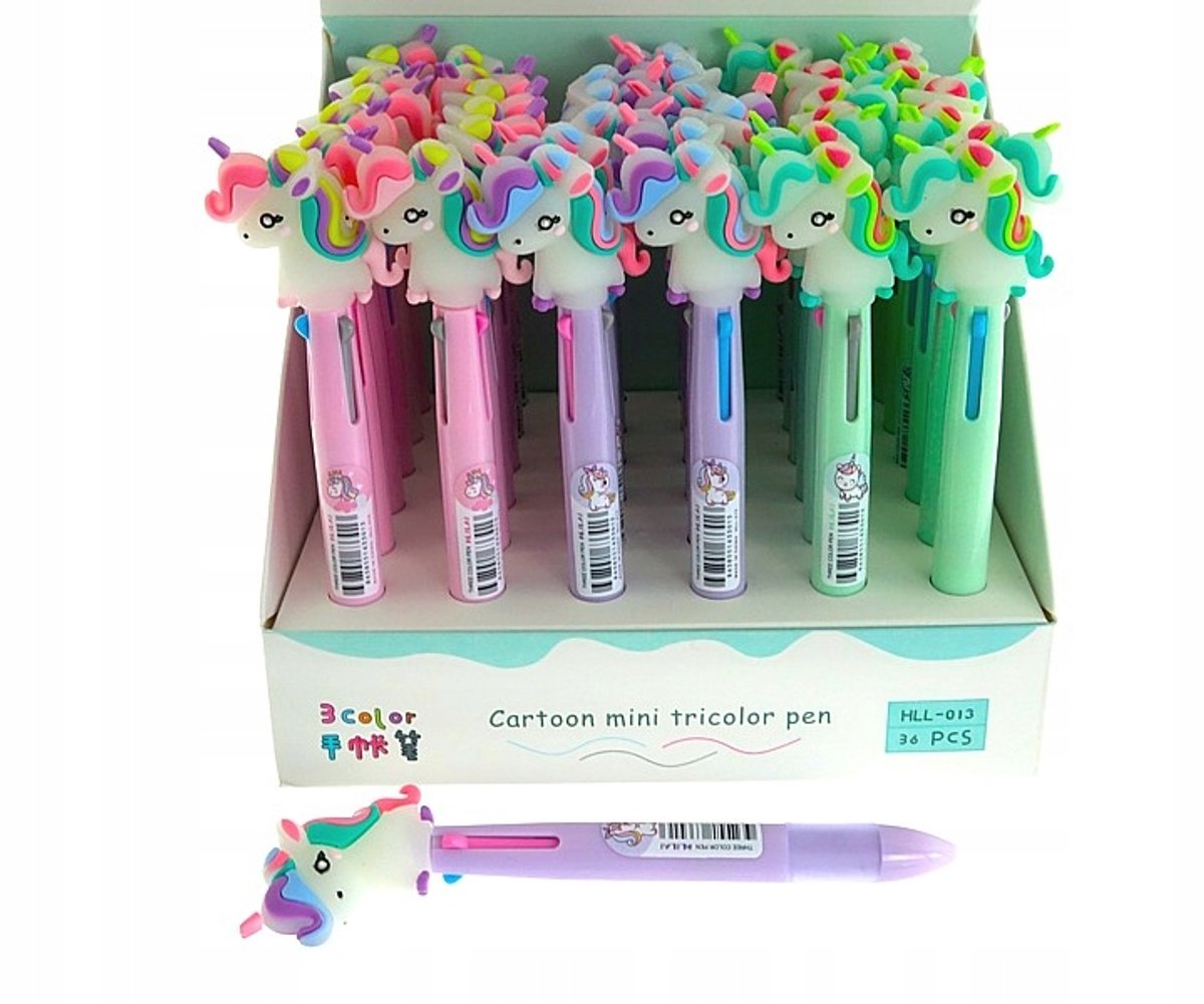 Unicorn Pen - 3 Kleuren - Leuk Cadeau voor School