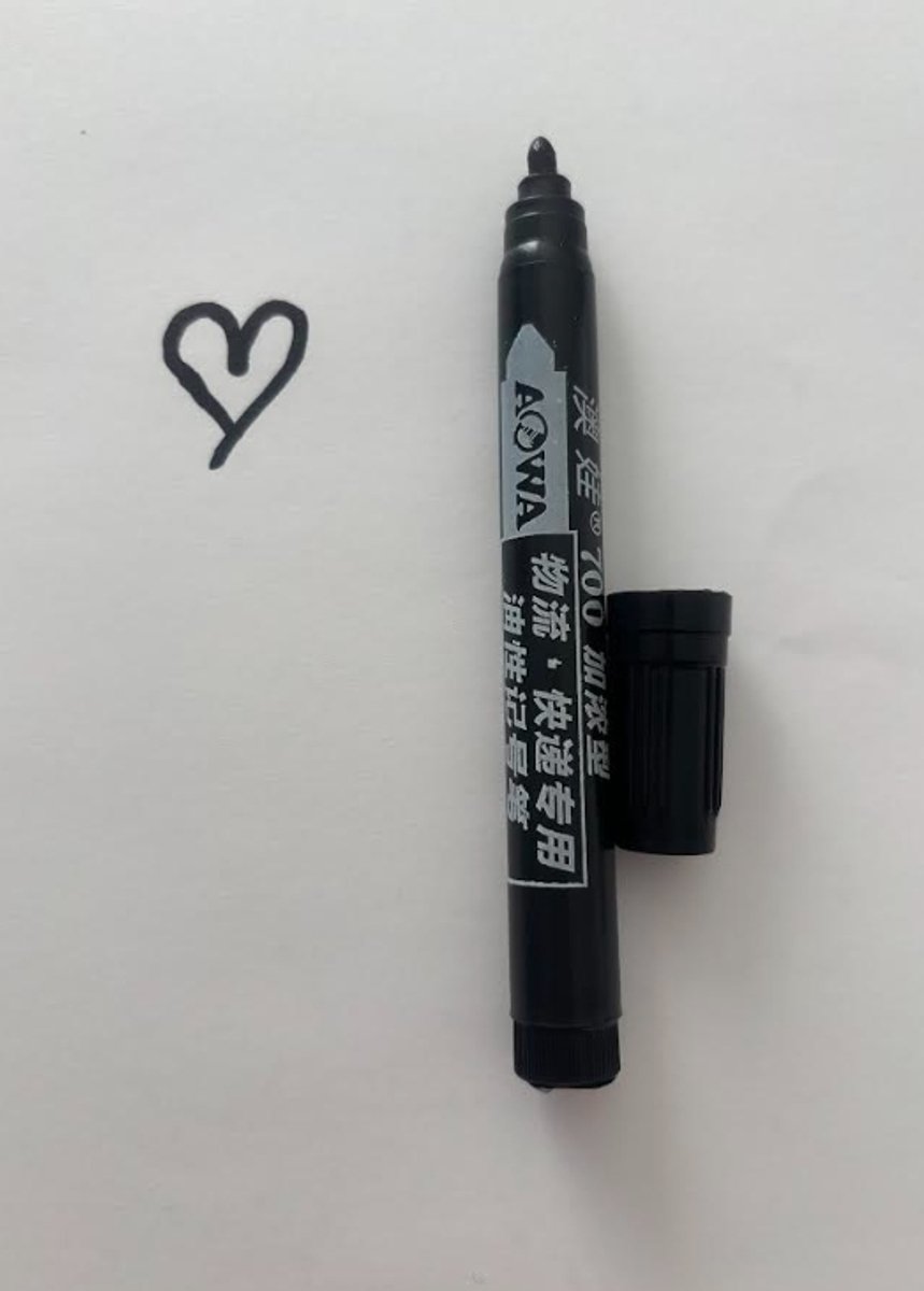 Zwarte permanente marker met dikke ronde punt - Ideaal voor kantoor en creatief gebruik