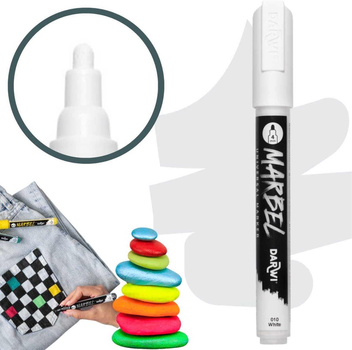 Markless Acryl Marker 4mm Wit - Voor diverse ondergronden